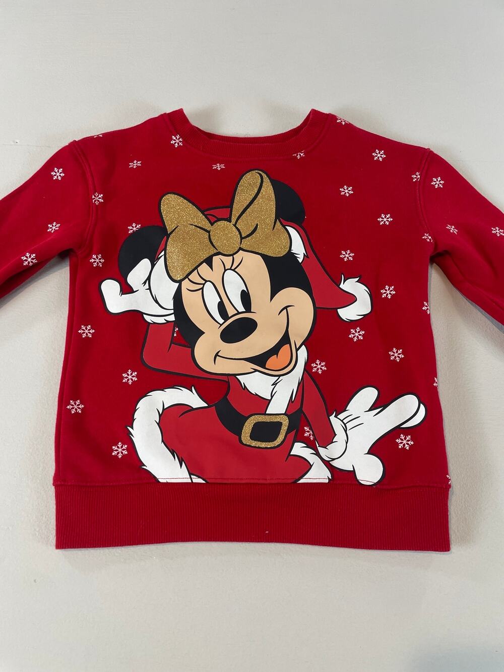 Disney Store Minnie Mouse Red Gold Polka Dot Sweatshirt Girls 4